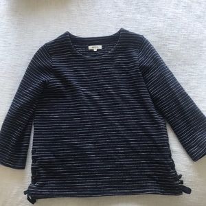 Striped Madewell top with two ties on the side